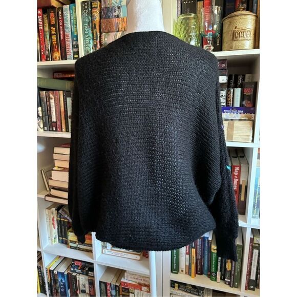 Lillie Rubin Black Sweater with Vibrant Stitching - Picture 7 of 9